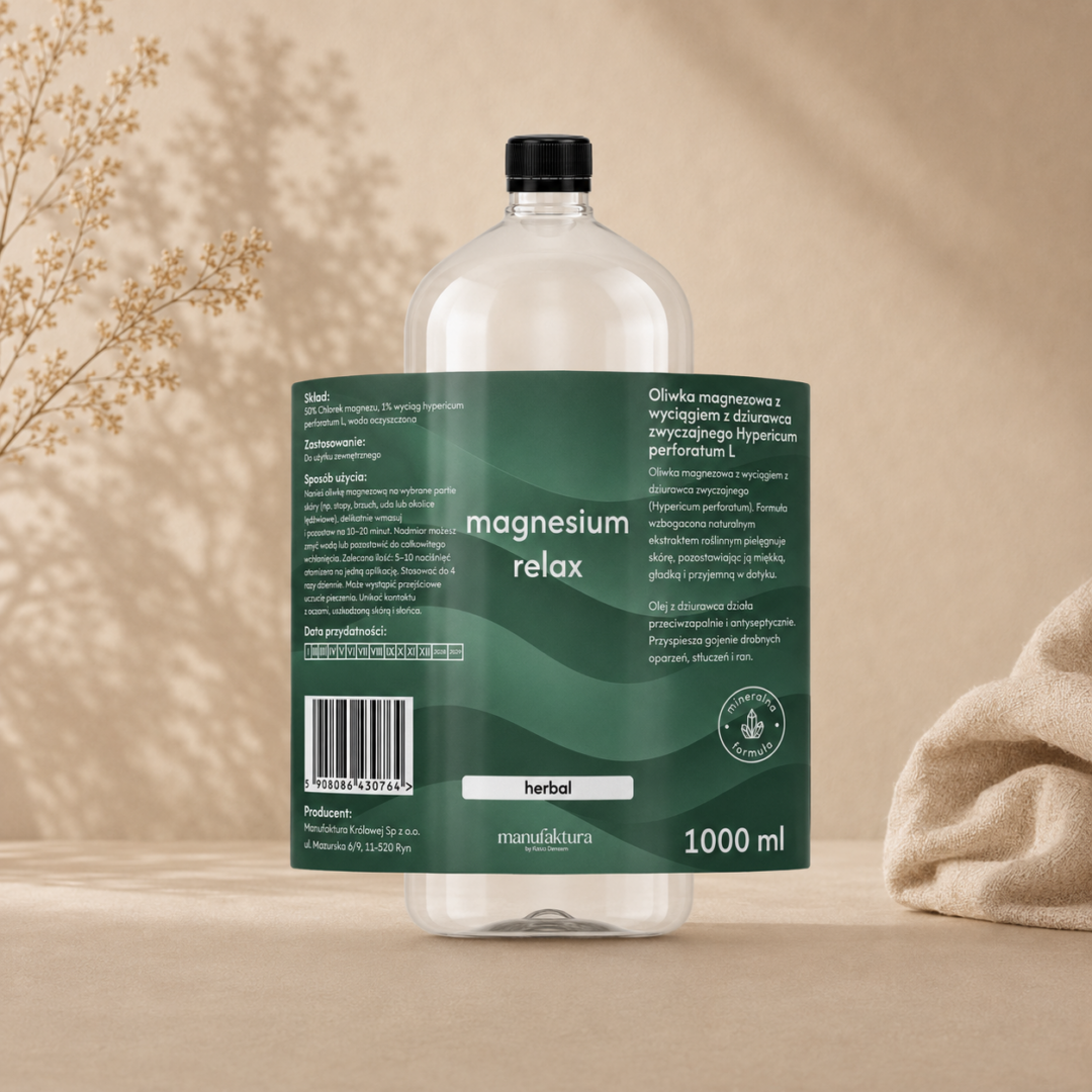 Oliwka magnezowa z wyciągiem z dziurawca zwyczajnego - 1000ml