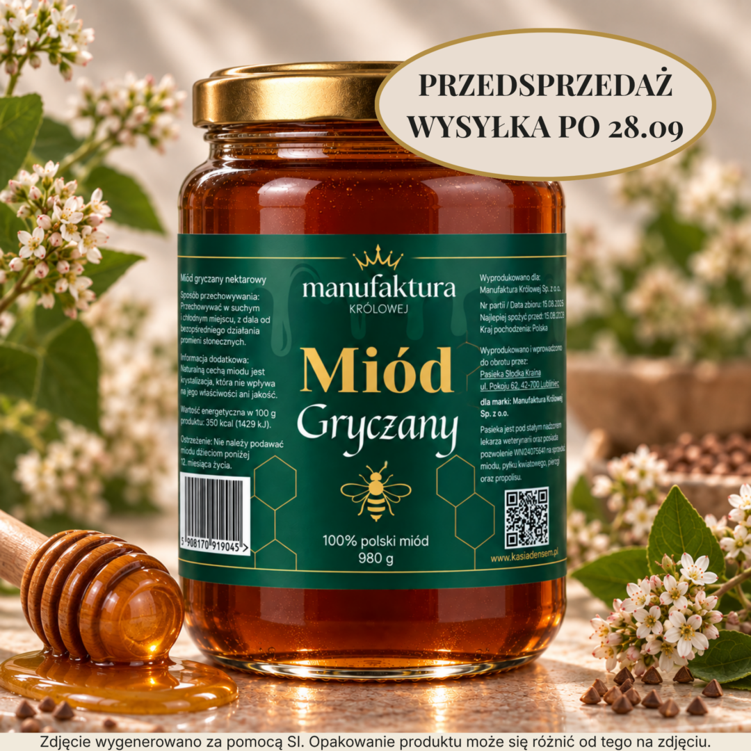 miód gryczany zdjęcie produktowe przedsprzedaż